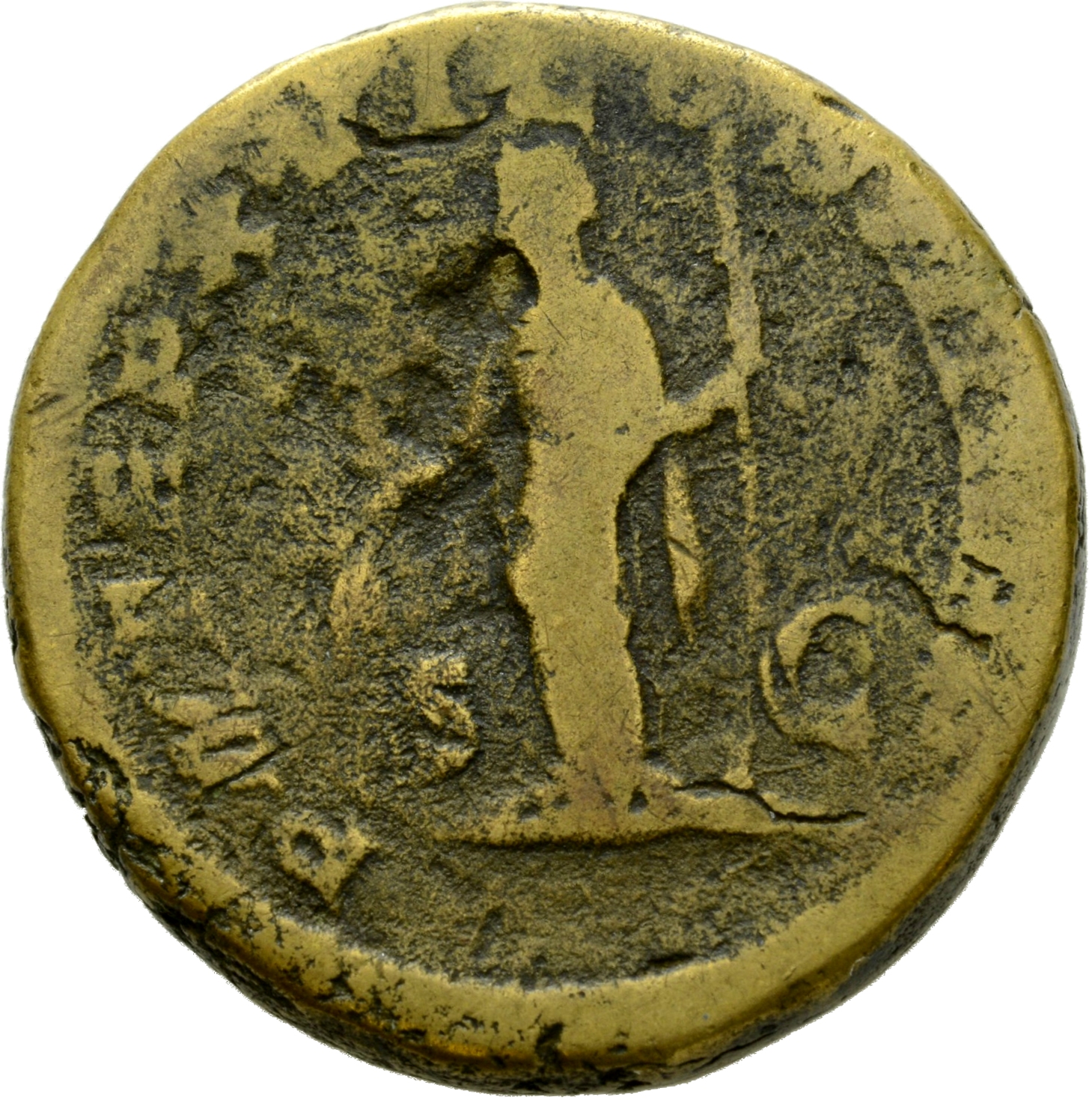 RIC IV Caracalla 498A Caracalla reverse, Libertas, draped, standing left, holding pileus in right hand and rod in left hand