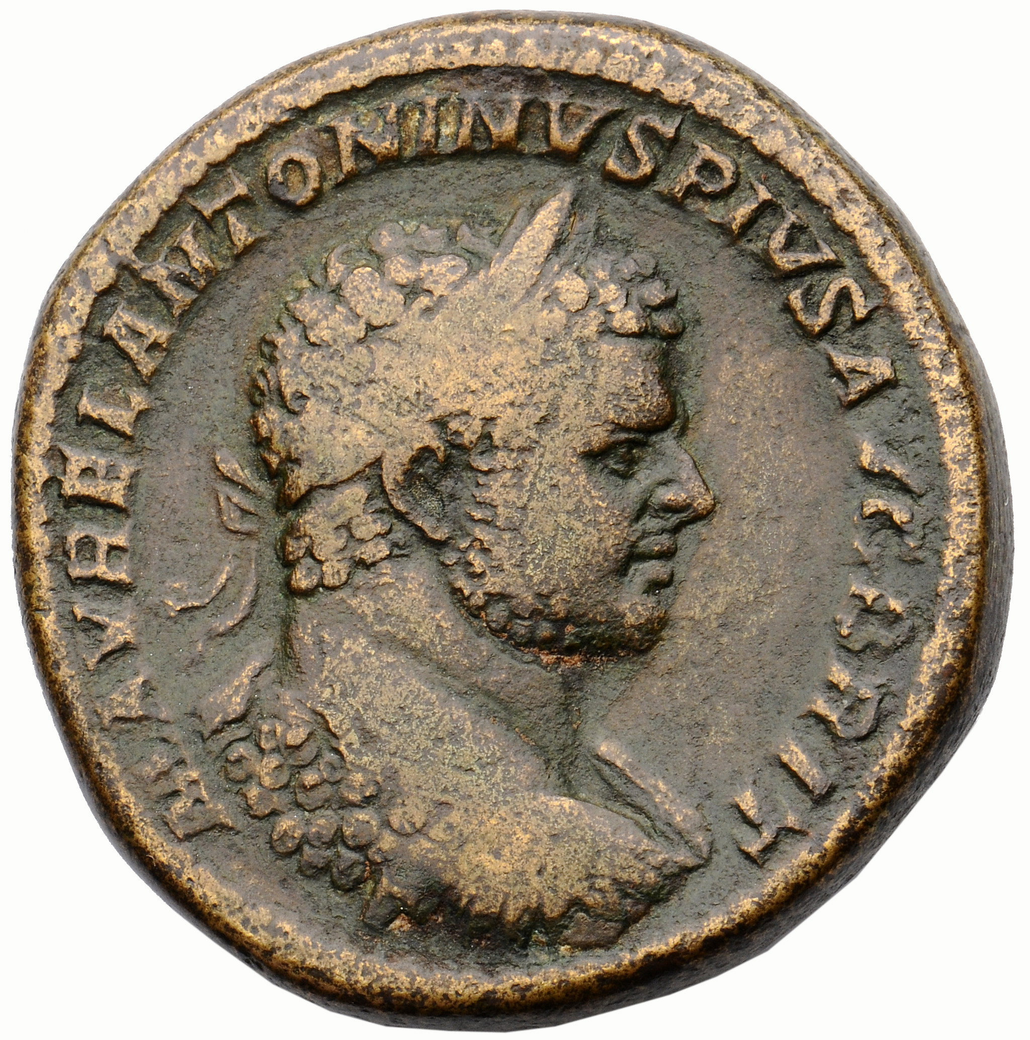 RIC IV Caracalla 498B Caracalla obverse, Bust of Caracalla, laureate, cuirassed, right