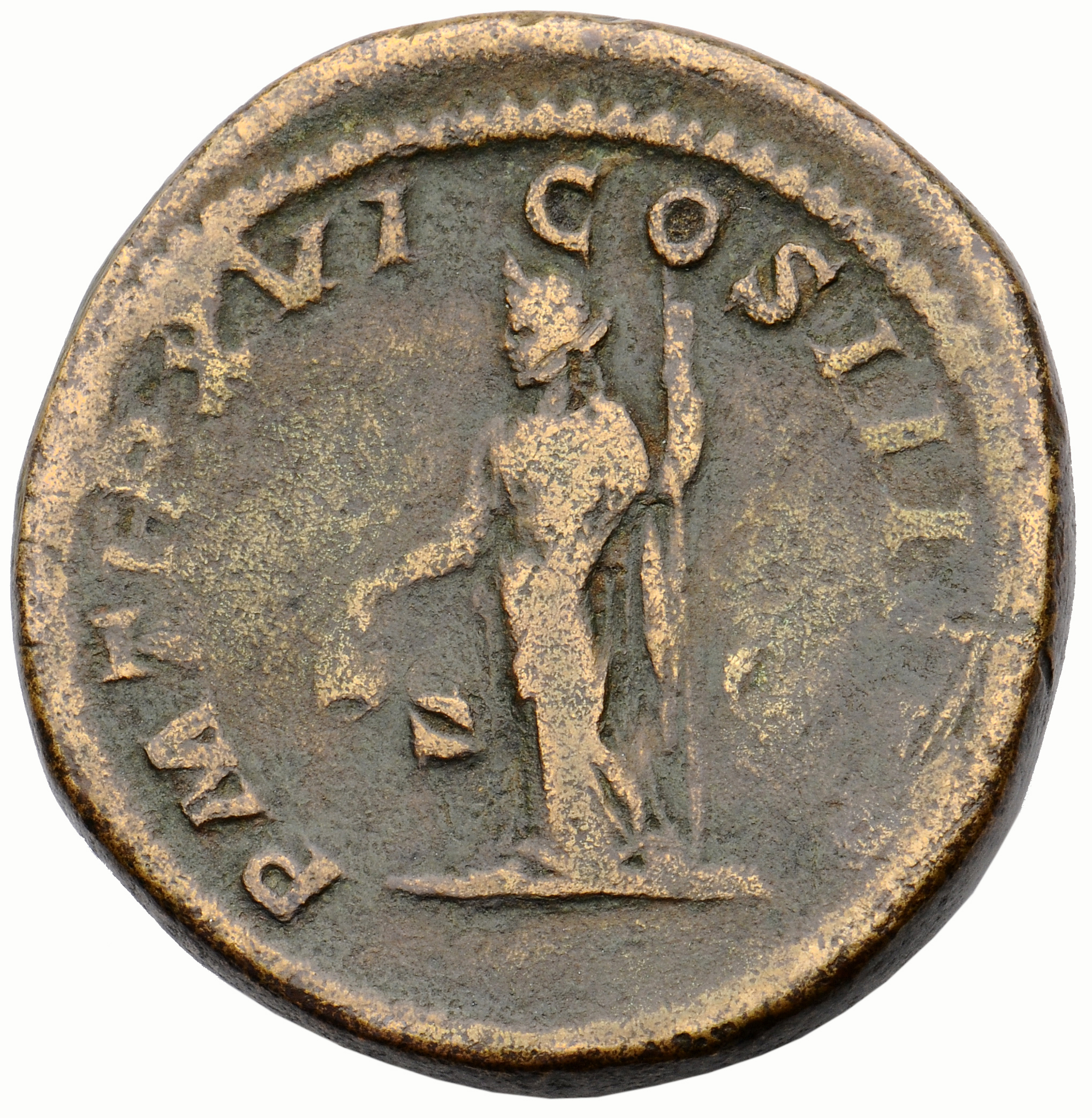 RIC IV Caracalla 498B Caracalla reverse, Libertas, draped, standing left, holding pileus in right hand and rod in left hand