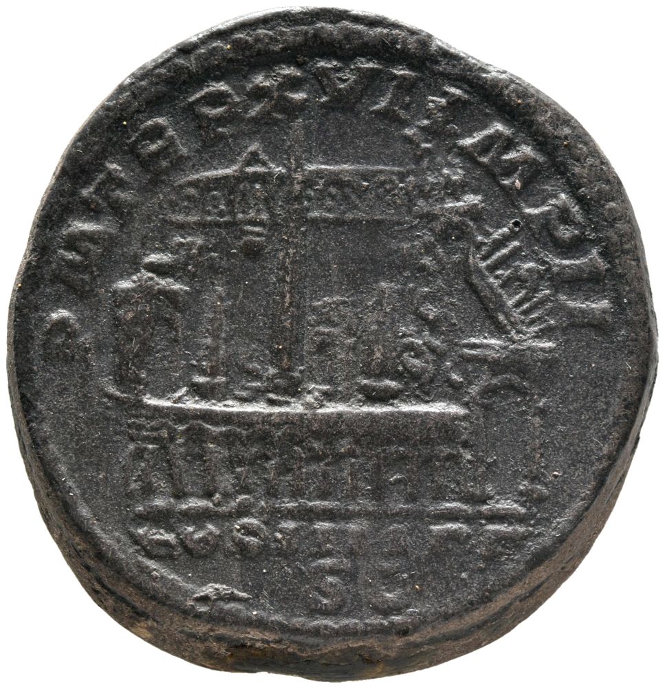 RIC IV Caracalla 500B Caracalla reverse, Circus, showing obelisk, spina, chariots, etc.
