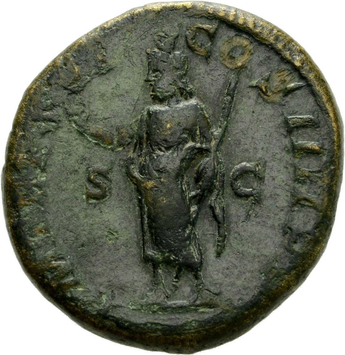 RIC IV Caracalla 502 Caracalla reverse, Serapis, standing left, raising right hand and holding sceptre in left hand