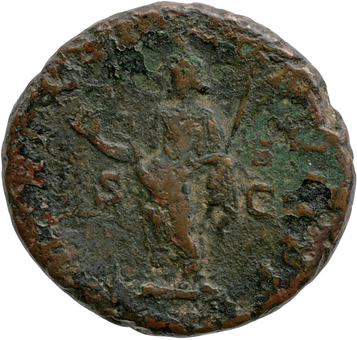 RIC IV Caracalla 505 Caracalla reverse, Serapis, standing left, raising right hand and holding sceptre in left hand