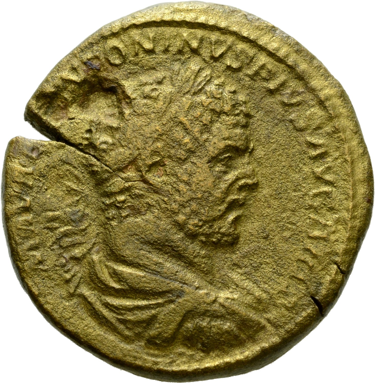RIC IV Caracalla 512A Caracalla obverse, Bust of Caracalla, laureate, draped, cuirassed, right