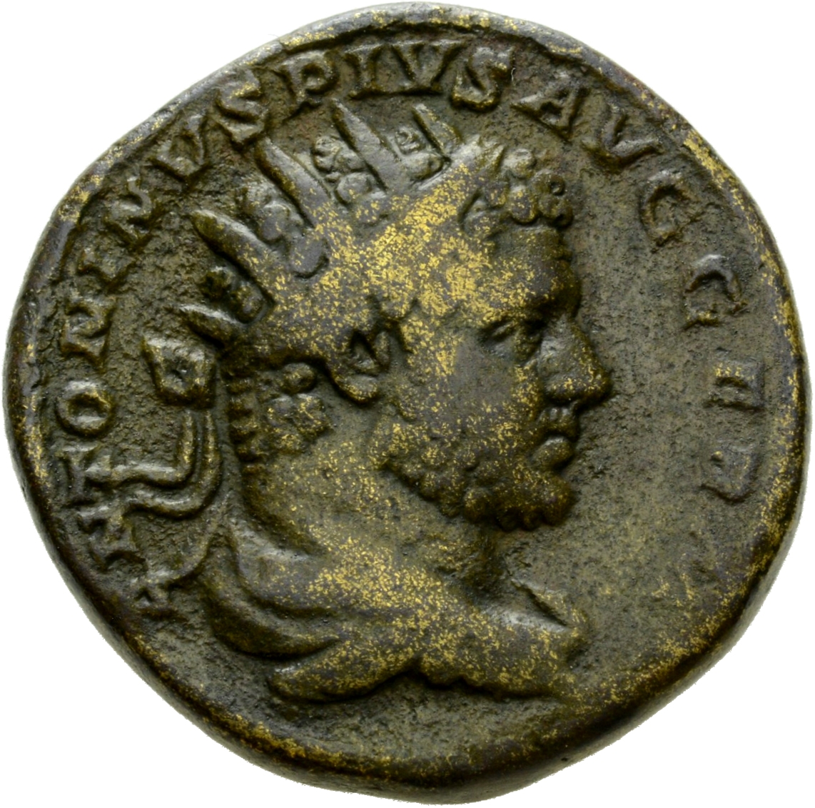 RIC IV Caracalla 529 Caracalla obverse, Head of Caracalla, radiate, right