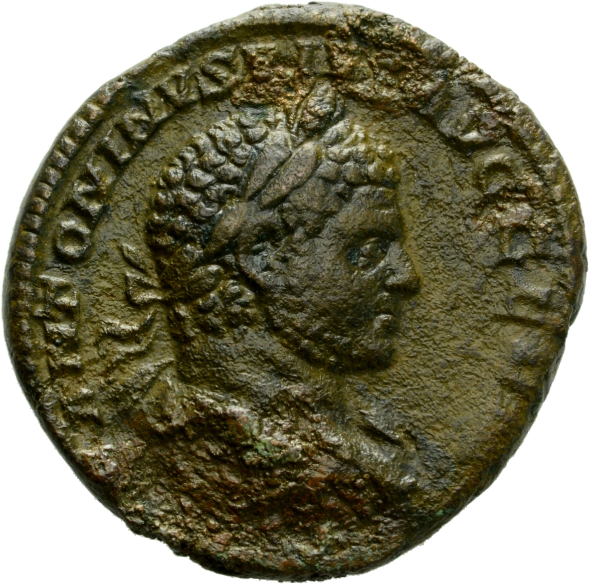 RIC IV Caracalla 531A Caracalla obverse, Bust of Caracalla, laureate, draped, cuirassed, right