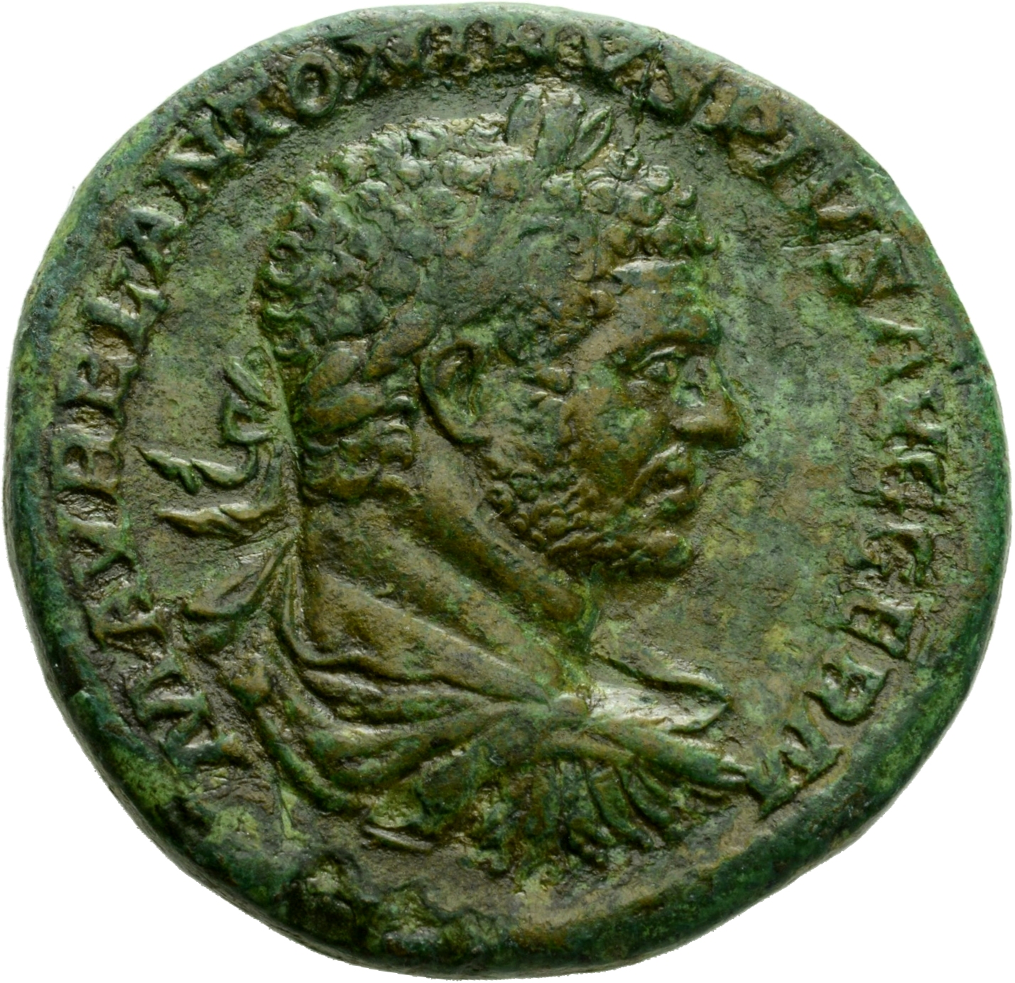 RIC IV Caracalla 544 Caracalla obverse, Bust of Caracalla, laureate, draped, cuirassed, right