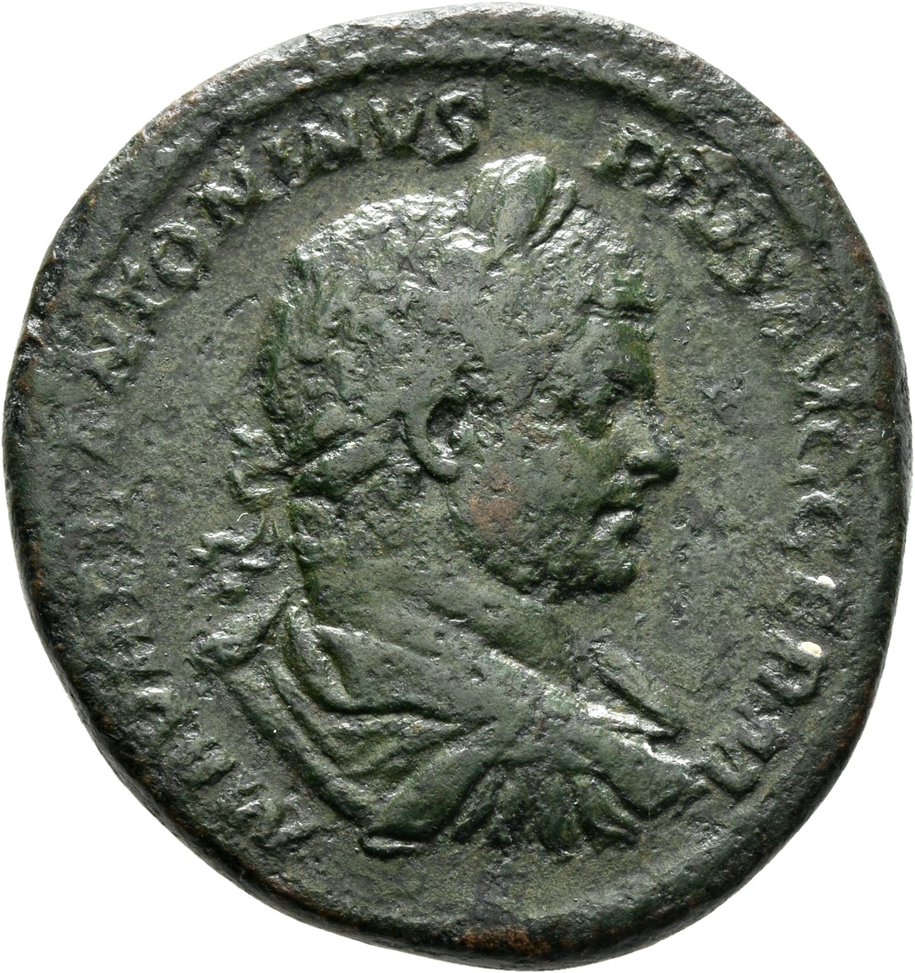 RIC IV Caracalla 544 Caracalla obverse, Bust of Caracalla, laureate, draped, cuirassed, right