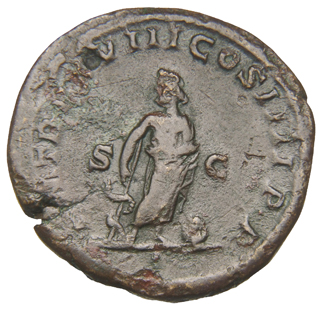 RIC IV Caracalla 549A Caracalla reverse, Asclepius, nude to waist, standing front, head left, holding serpent-wreathed wan...