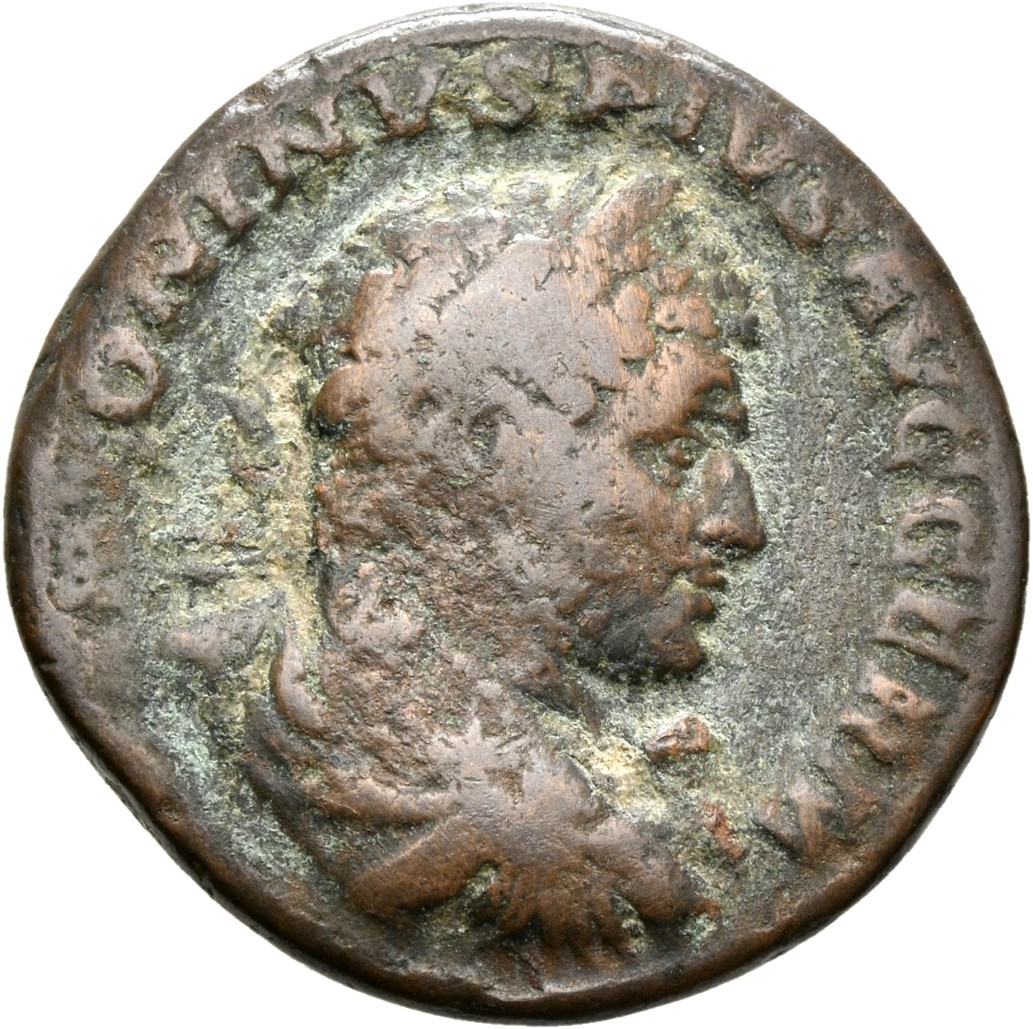 RIC IV Caracalla 553C Caracalla obverse, Bust of Caracalla, laureate, cuirassed, right