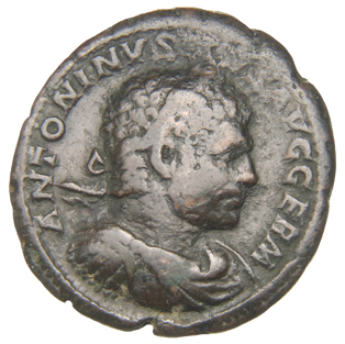 RIC IV Caracalla 554B Caracalla obverse, Bust of Caracalla, laureate, cuirassed, right