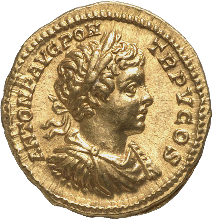 RIC IV Caracalla 56 Caracalla obverse, Head of Caracalla, laureate, right (?)