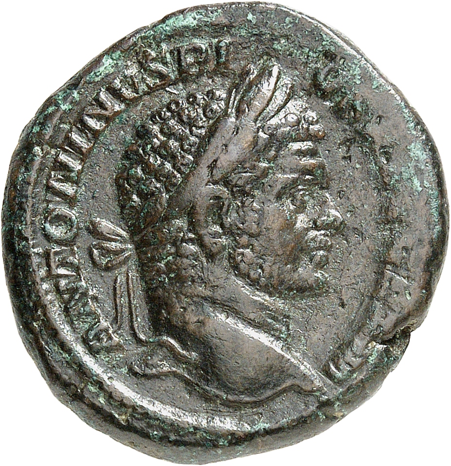 RIC IV Caracalla 571A Caracalla obverse, Head of Caracalla, laureate, right
