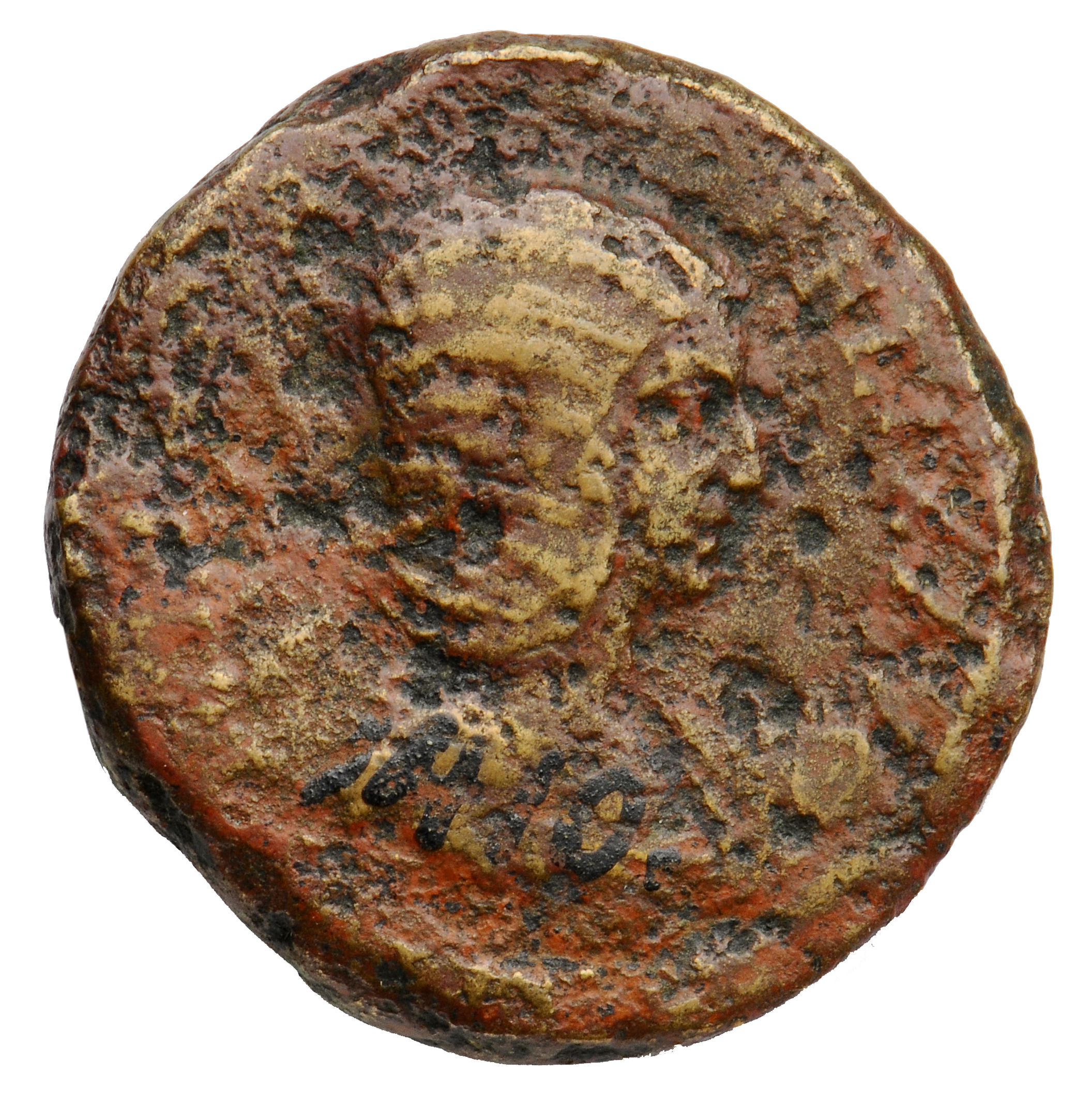 RIC IV Caracalla 585b Caracalla obverse, Bust of Julia Domna, hair elaborately waved in ridges and turned up low at the ba...