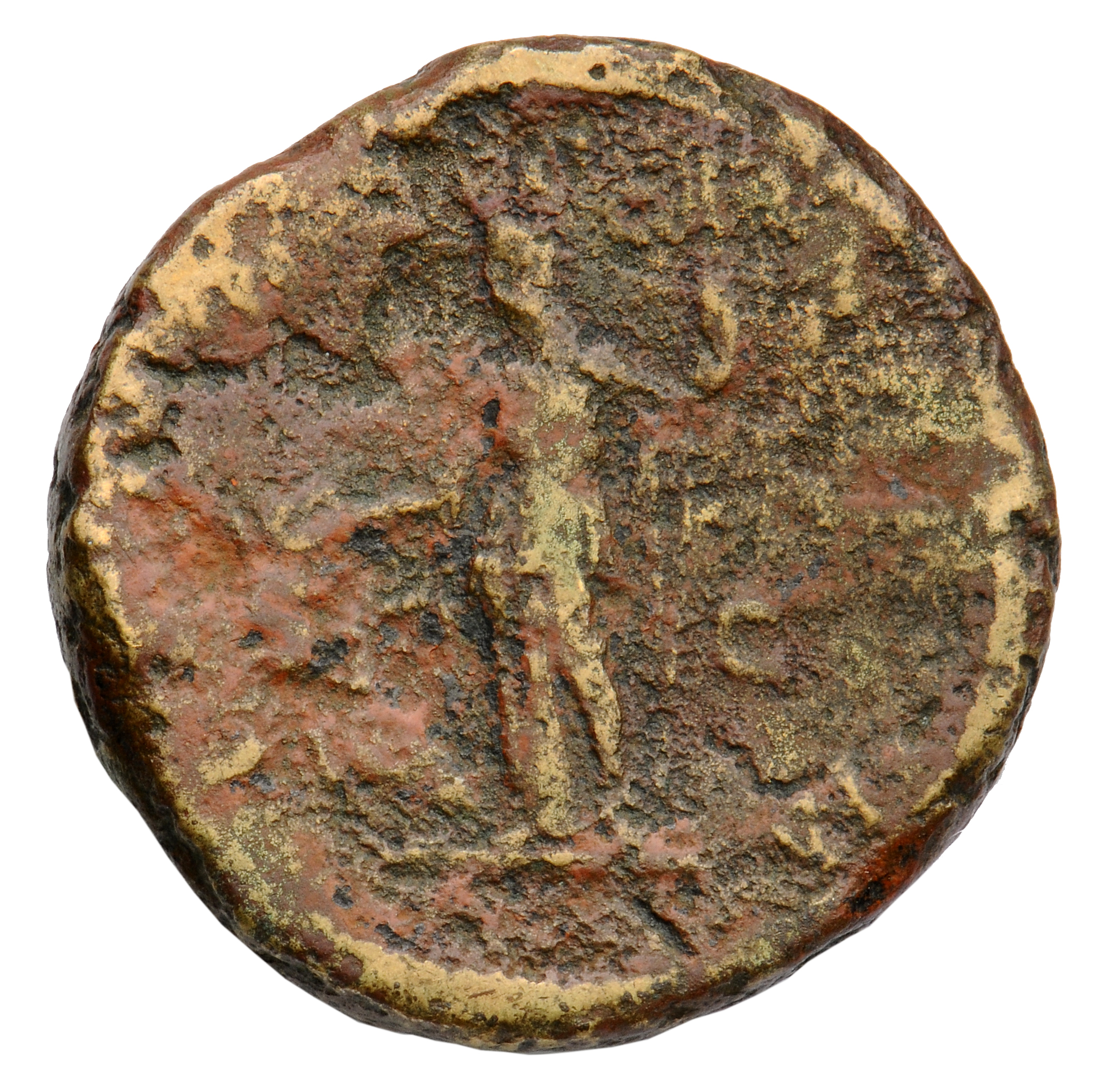 RIC IV Caracalla 585b Caracalla reverse, Juno, veiled, draped, standing left, holding patera in extended right hand and sc...