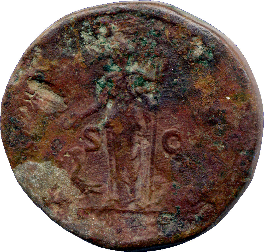RIC IV Caracalla 598 (as) Caracalla reverse, Juno, veiled, draped, standing left, holding patera in extended right hand an...