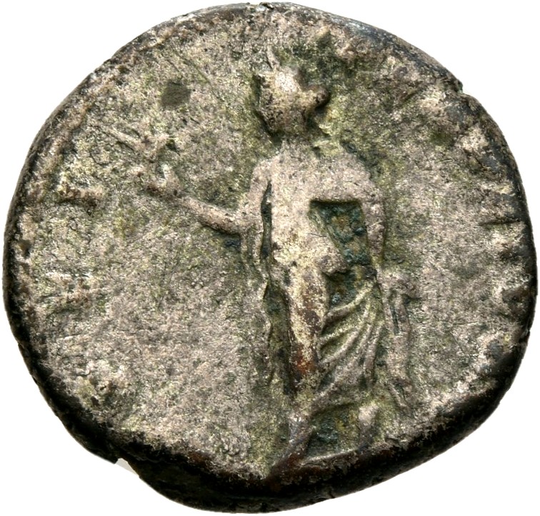 RIC IV Caracalla 5 (denarius) Caracalla reverse, Spes, draped, advancing left, holding flower upright in extended right ha...