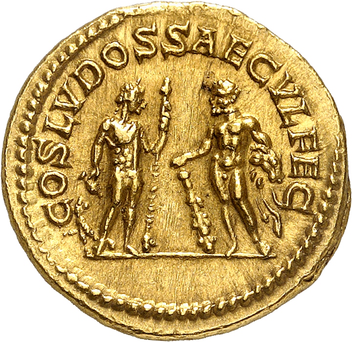 RIC IV Caracalla 74B Caracalla reverse, Bacchus (Liber), wreathed, naked, on left, standing right, emptying oenochoe in ri...