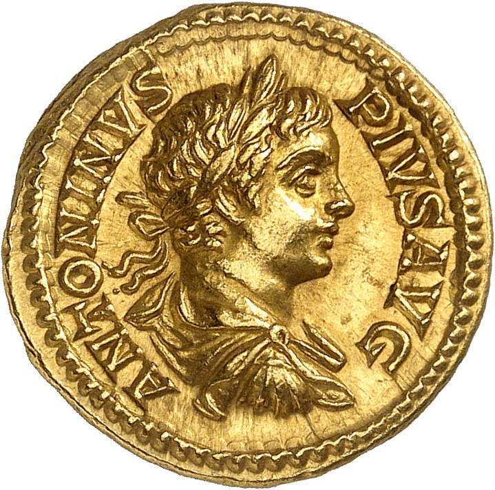 RIC IV Caracalla 74B Caracalla obverse, Bust of Caracalla, laureate, draped, cuirassed, right