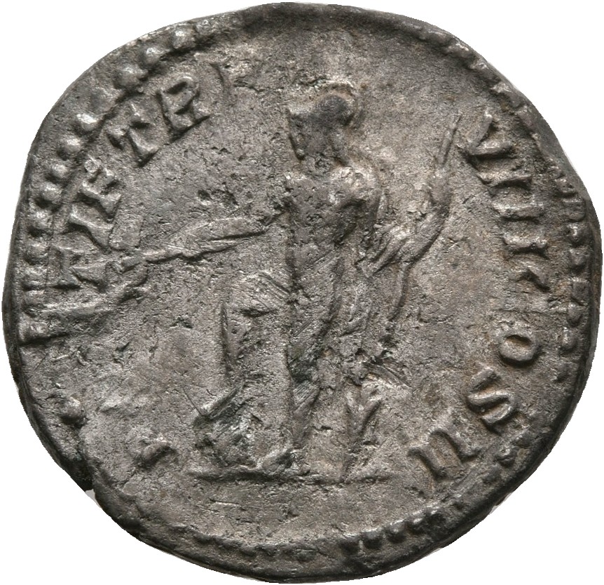 RIC IV Caracalla 80B (denarius) Caracalla reverse, Mars, helmeted, naked except for cloak on left shoulder, standing left,...