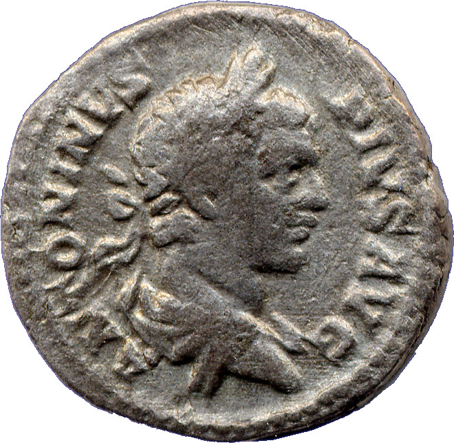 RIC IV Caracalla 81 Caracalla obverse, Bust of Caracalla, laureate, draped, right