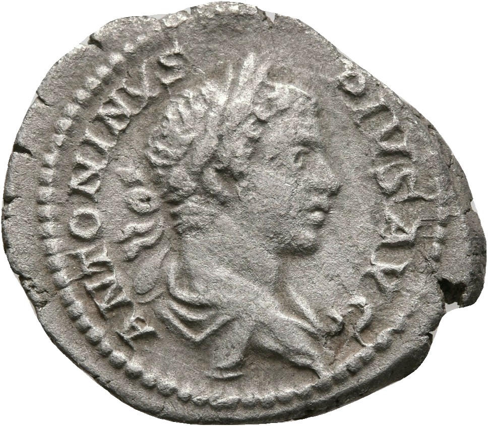 RIC IV Caracalla 82 Caracalla obverse, Bust of Caracalla, laureate, draped, right