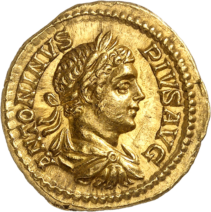 RIC IV Caracalla 87b Caracalla obverse, Bust of Caracalla, laureate, draped, cuirassed, right