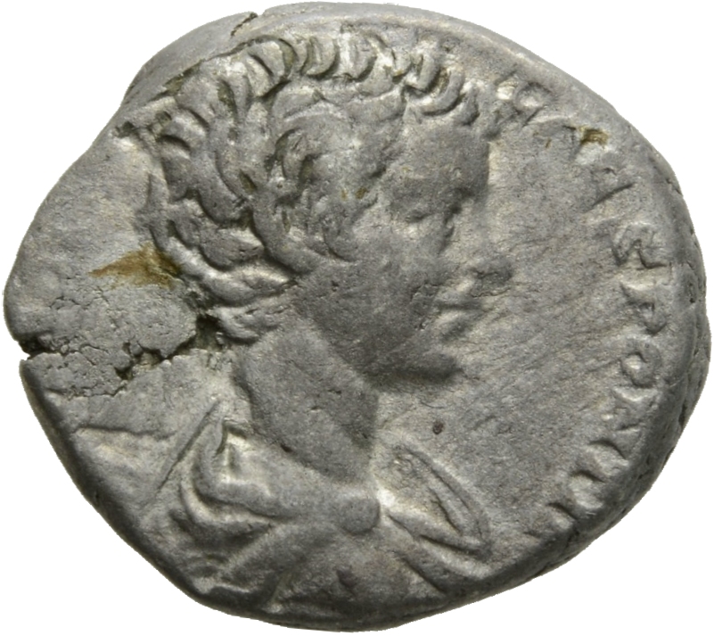 RIC IV Caracalla 9 Caracalla obverse, Bust of Caracalla, bare-headed, draped, right