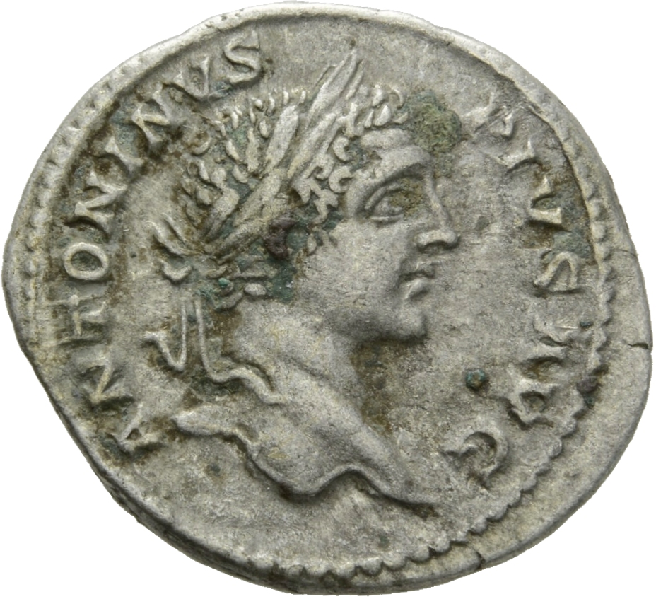 RIC IV Caracalla 92 Caracalla obverse, Head of Caracalla, laureate, right