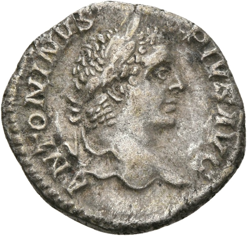 RIC IV Caracalla 92 Caracalla obverse, Head of Caracalla, laureate, right