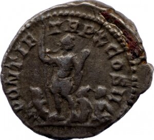 RIC IV Caracalla 96 Caracalla reverse, Caracalla, in military attire, standing front, head right, holding spear and parazo...