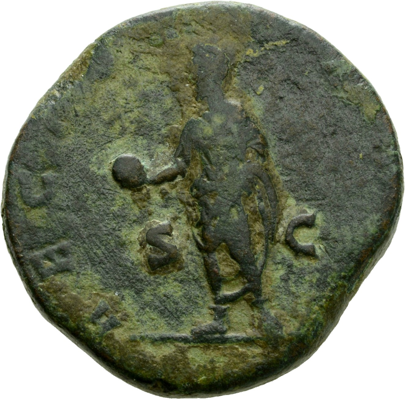 RIC IV Didius Julianus 16 Didius Julianus reverse, Julianus, togate, standing left, holding globe in right hand and roll i...