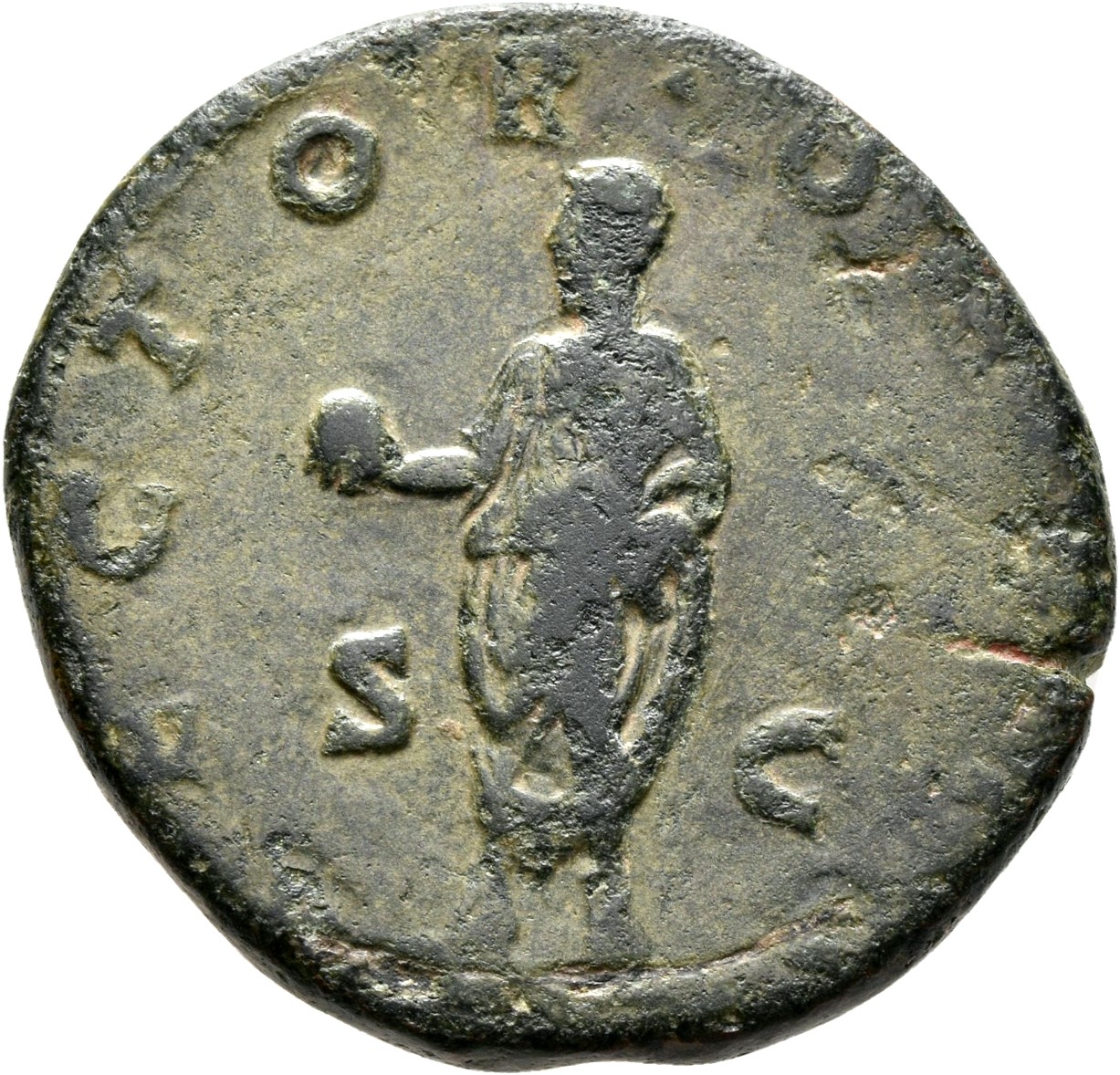 RIC IV Didius Julianus 16a Didius Julianus reverse, Julianus, togate, standing left, holding globe in right hand and roll ...
