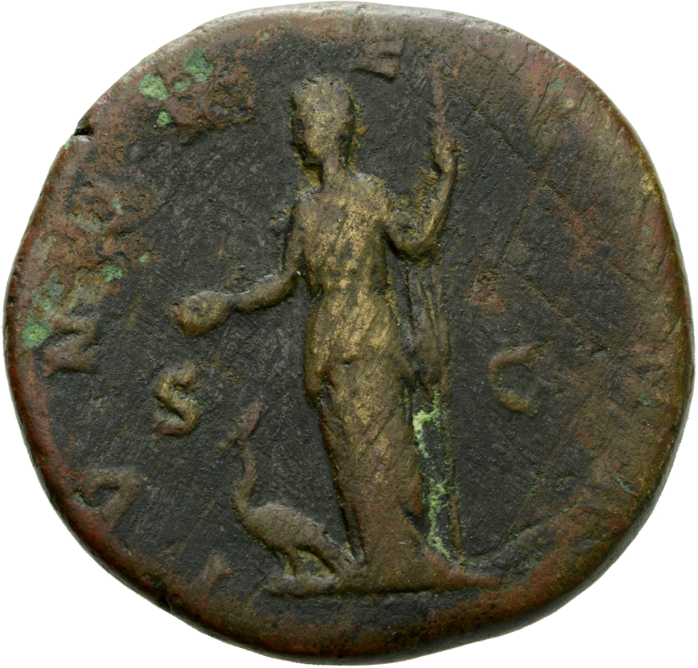 RIC IV Didius Julianus 18 Didius Julianus reverse, Juno, veiled, draped, standing left, holding patera in right hand and s...