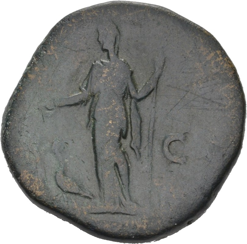 RIC IV Didius Julianus 18 Didius Julianus reverse — Juno, veiled, draped, standing left, holding patera in right hand and ...