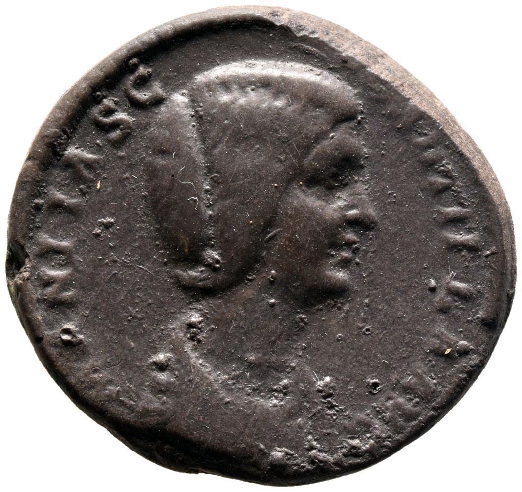 RIC IV Didius Julianus 18A Didius Julianus obverse, Bust of Manlia Scantilla, hair elaborately waved and coiled on back of...