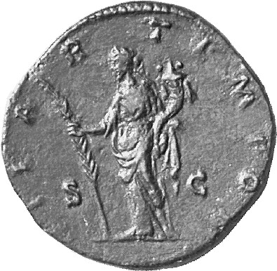 RIC IV Didius Julianus 20 Didius Julianus reverse, Hilaritas, draped, standing left, holding a long palm in right hand and...