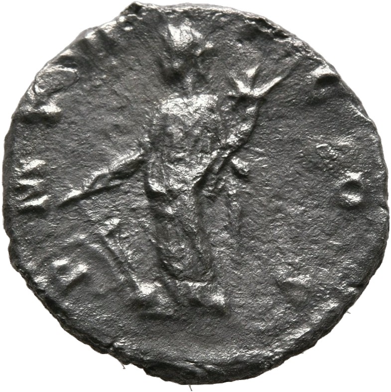 RIC IV Didius Julianus 2a (denarius) Didius Julianus reverse — Fortuna, draped, standing left, holding rudder set on globe...