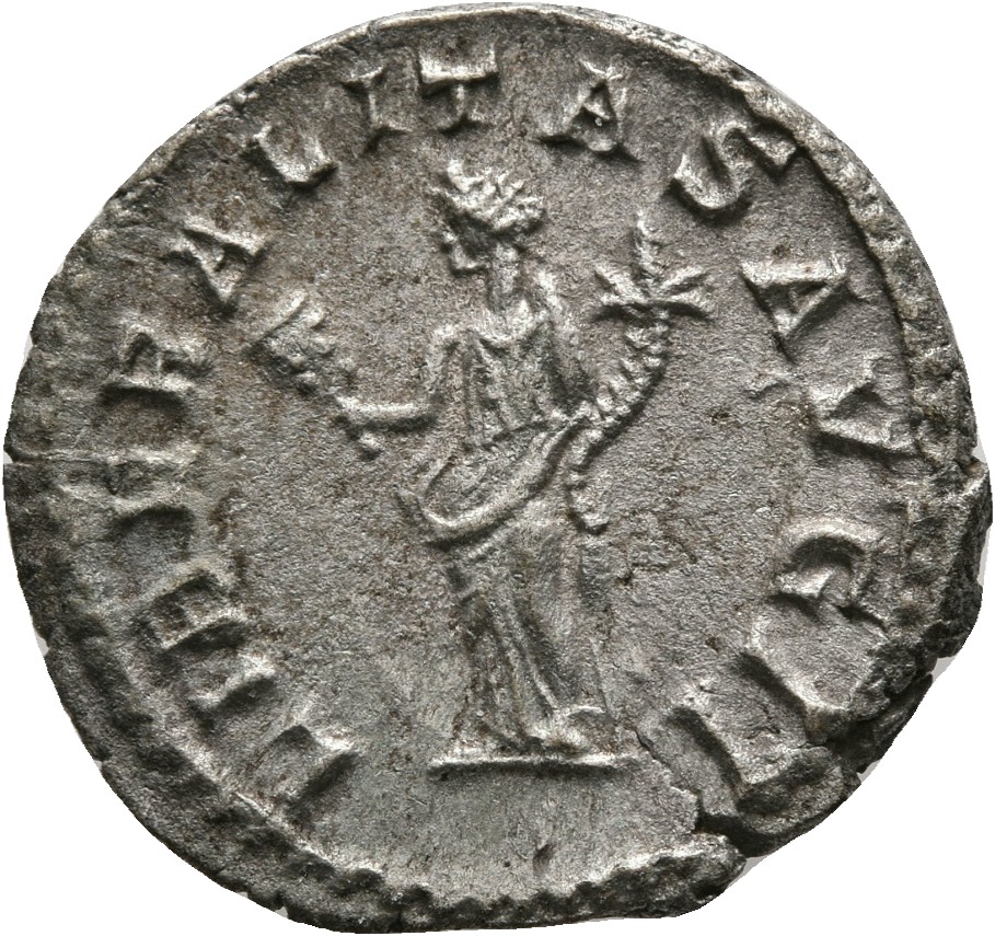 RIC IV Elagabalus 100 Elagabalus reverse, Liberalitas, draped, standing left, holding abacus in right hand and cornucopiae...