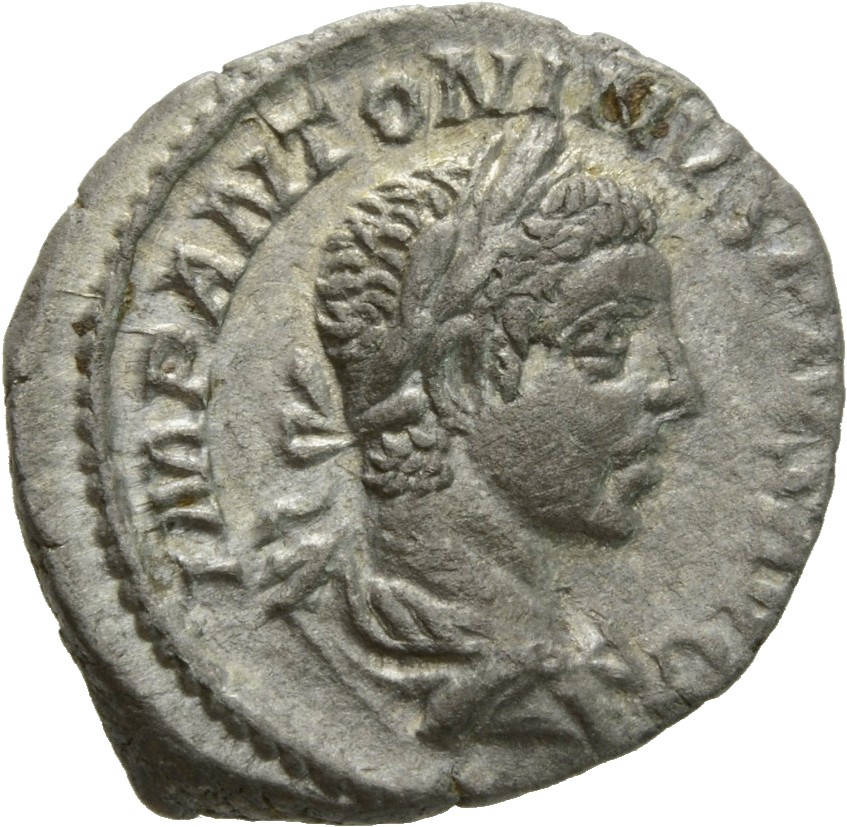 RIC IV Elagabalus 101 Elagabalus obverse, Bust of Elagabalus, laureate, draped, right