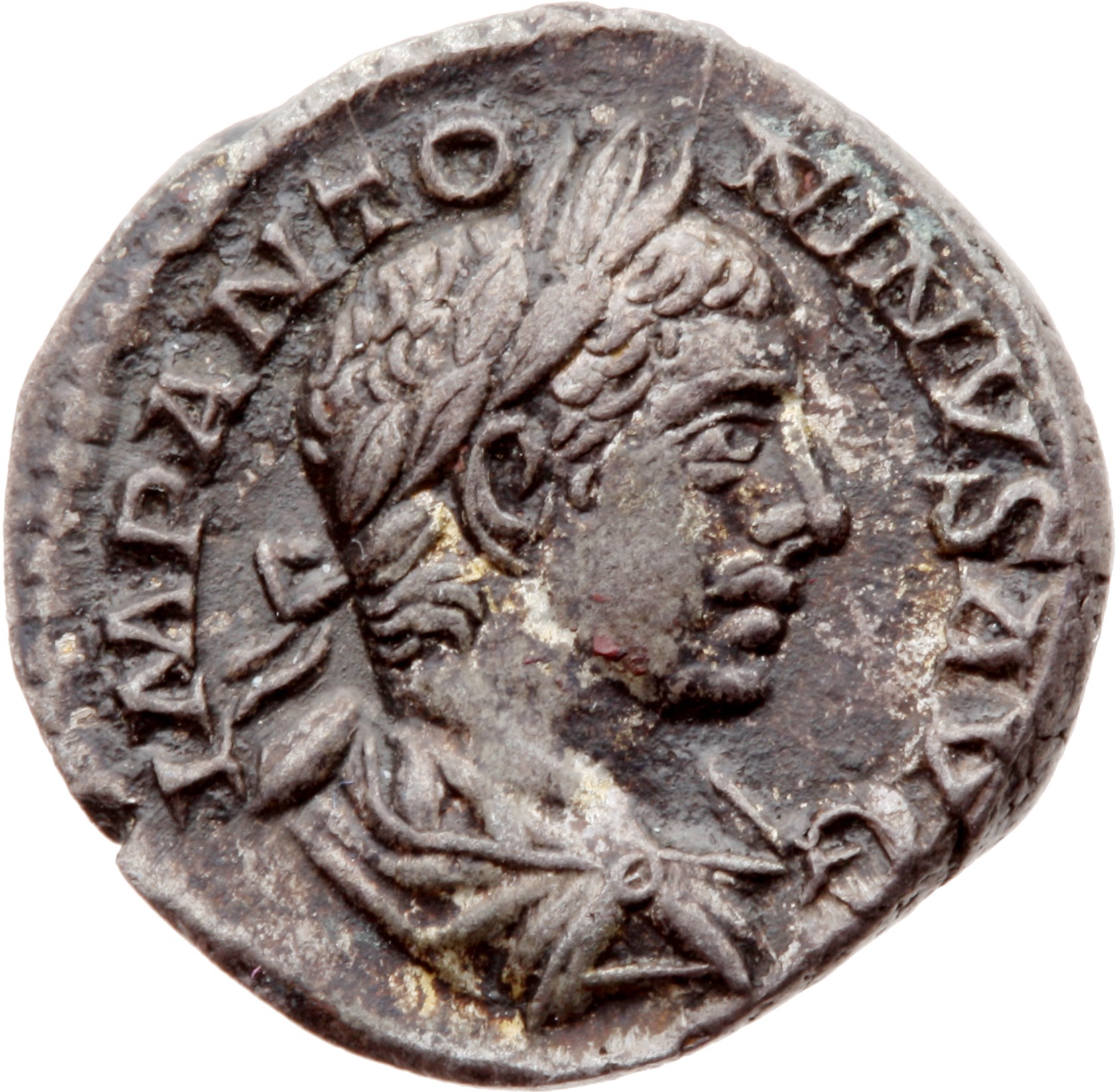 RIC IV Elagabalus 115 Elagabalus obverse — Bust of Elagabalus, laureate, draped, right