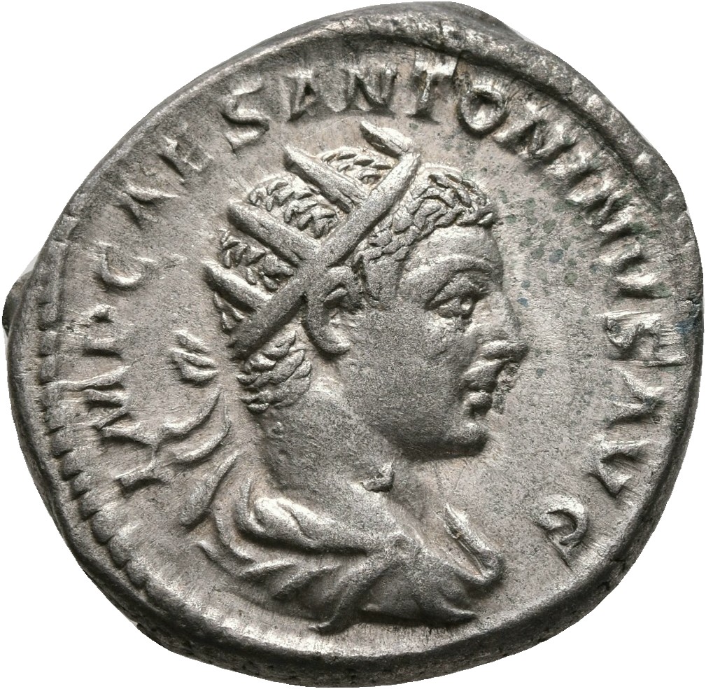 RIC IV Elagabalus 137f Elagabalus obverse, Bust of Elagabalus, radiate, draped, cuirassed, right
