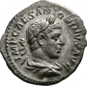 RIC IV Elagabalus 153 Elagabalus obverse — Bust of Elagabalus, laureate, draped, right