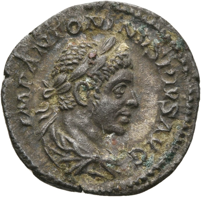 RIC IV Elagabalus 161b Elagabalus obverse — Bust of Elagabalus, laureate, draped, right