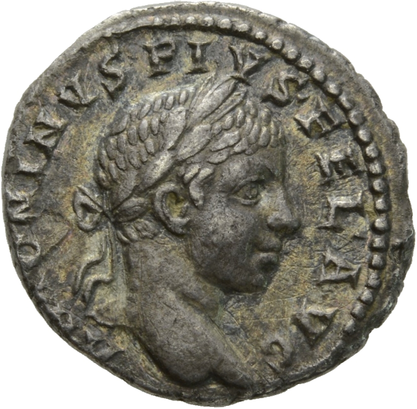 RIC IV Elagabalus 187a Elagabalus obverse, Head of Elagabalus, laureate, right