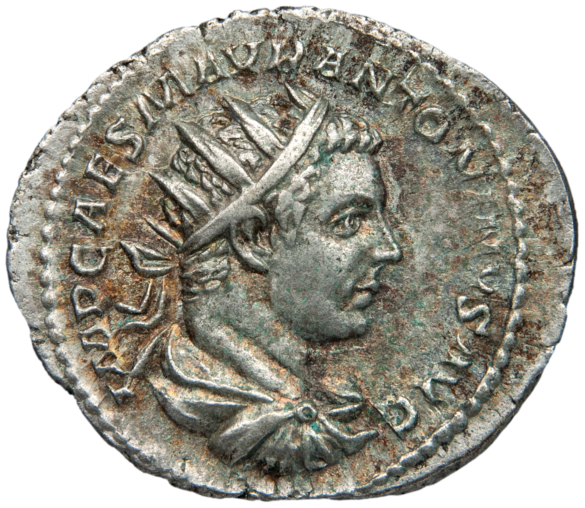 RIC IV Elagabalus 1f Elagabalus obverse, Bust of Elagabalus, radiate, draped, cuirassed, right