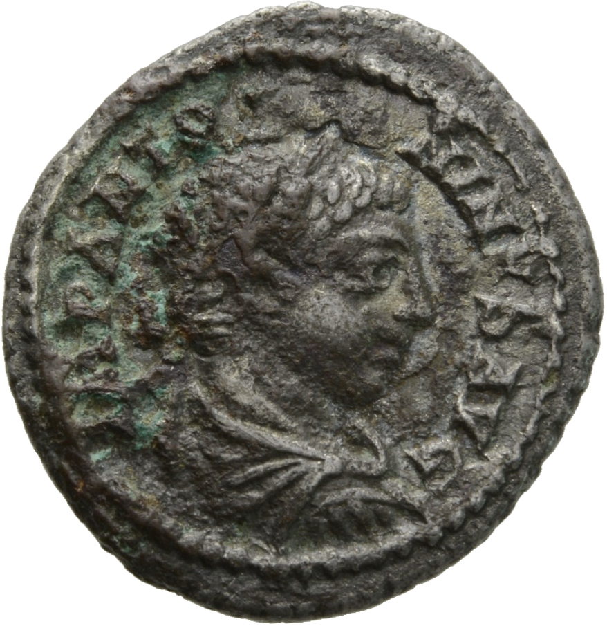 RIC IV Elagabalus 203 Elagabalus obverse, Bust of Elagabalus, laureate, draped, cuirassed, right