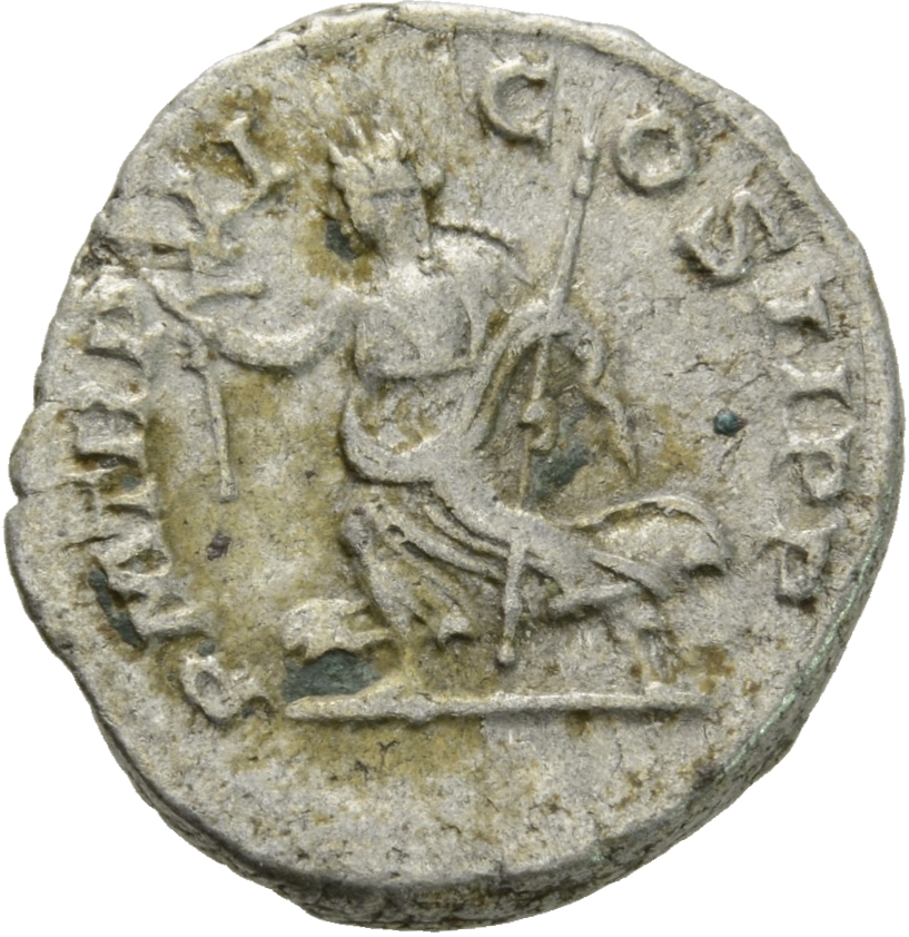RIC IV Elagabalus 21 Elagabalus reverse, Pax, draped, walking left, holding olive-branch in right hand and sceptre in left...