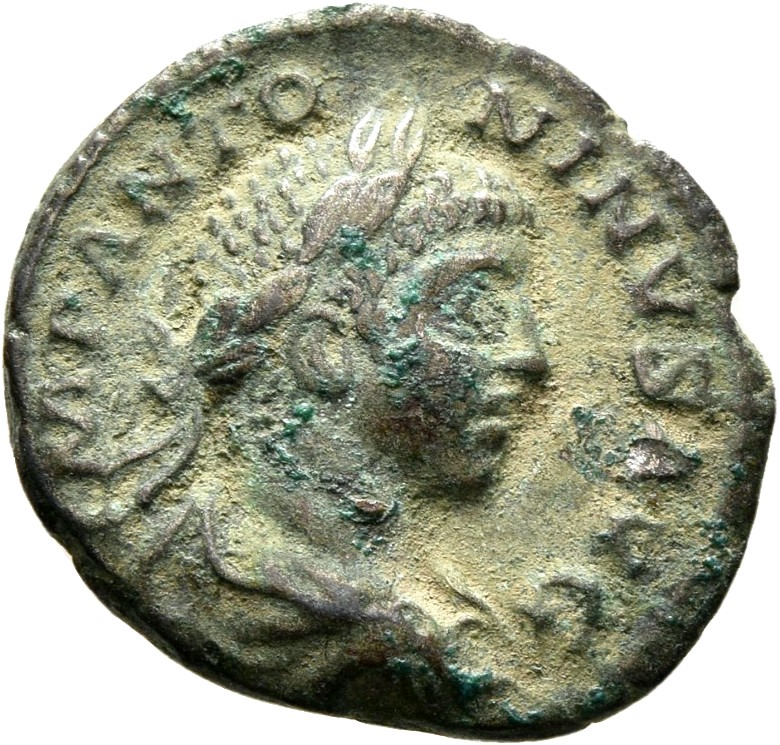 RIC IV Elagabalus 21 Elagabalus obverse — Bust of Elagabalus, laureate, draped, right