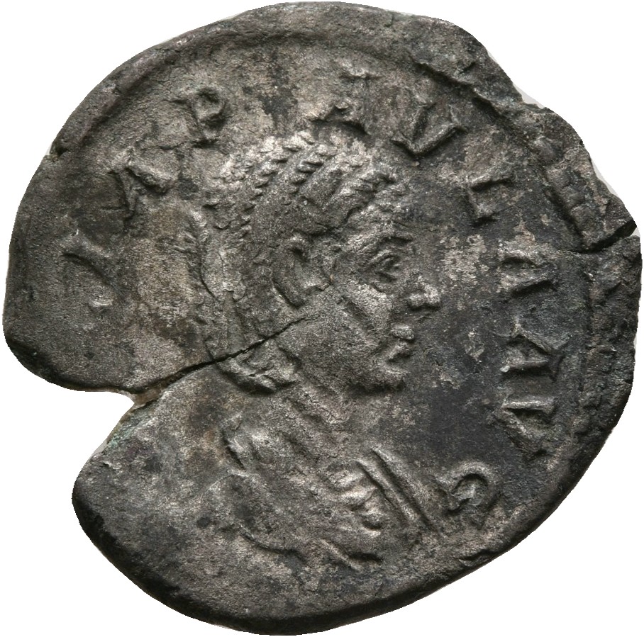 RIC IV Elagabalus 214 Elagabalus obverse, Bust of Julia Paula, hair waved and fastened in plait, draped, right