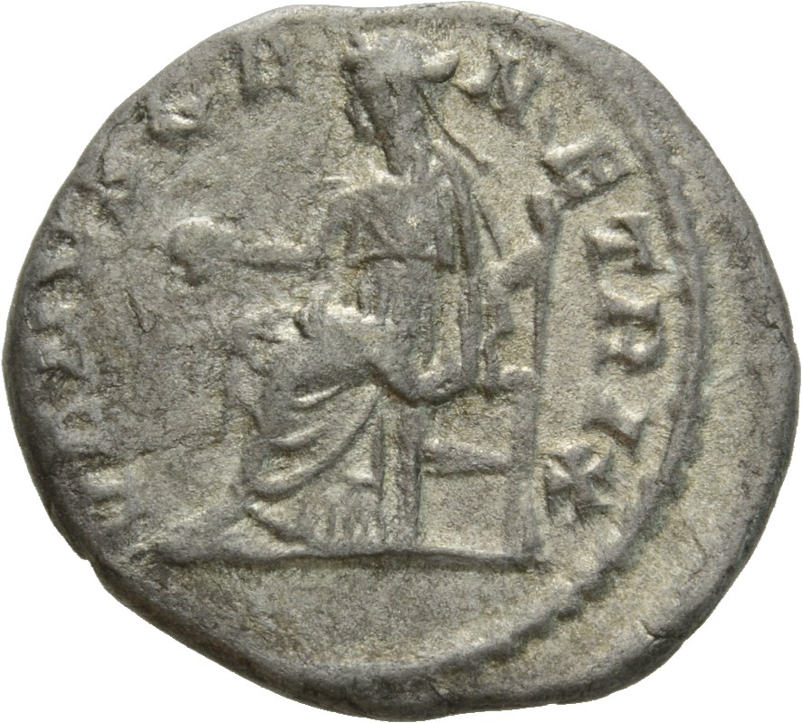 RIC IV Elagabalus 222 Elagabalus reverse, Venus, draped, seated left, holding globe in extended right hand and sceptre in ...